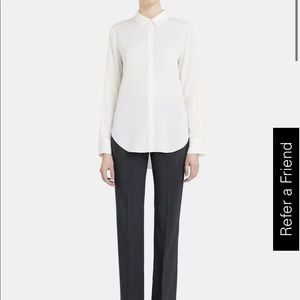 NWT Theory Sunaya Shirt In Stretch Silk
